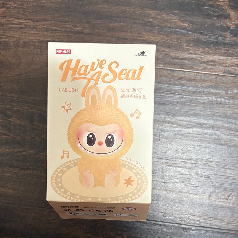Have A Seat Labubu Plush Figure - Cream/Peach sealed box authentic